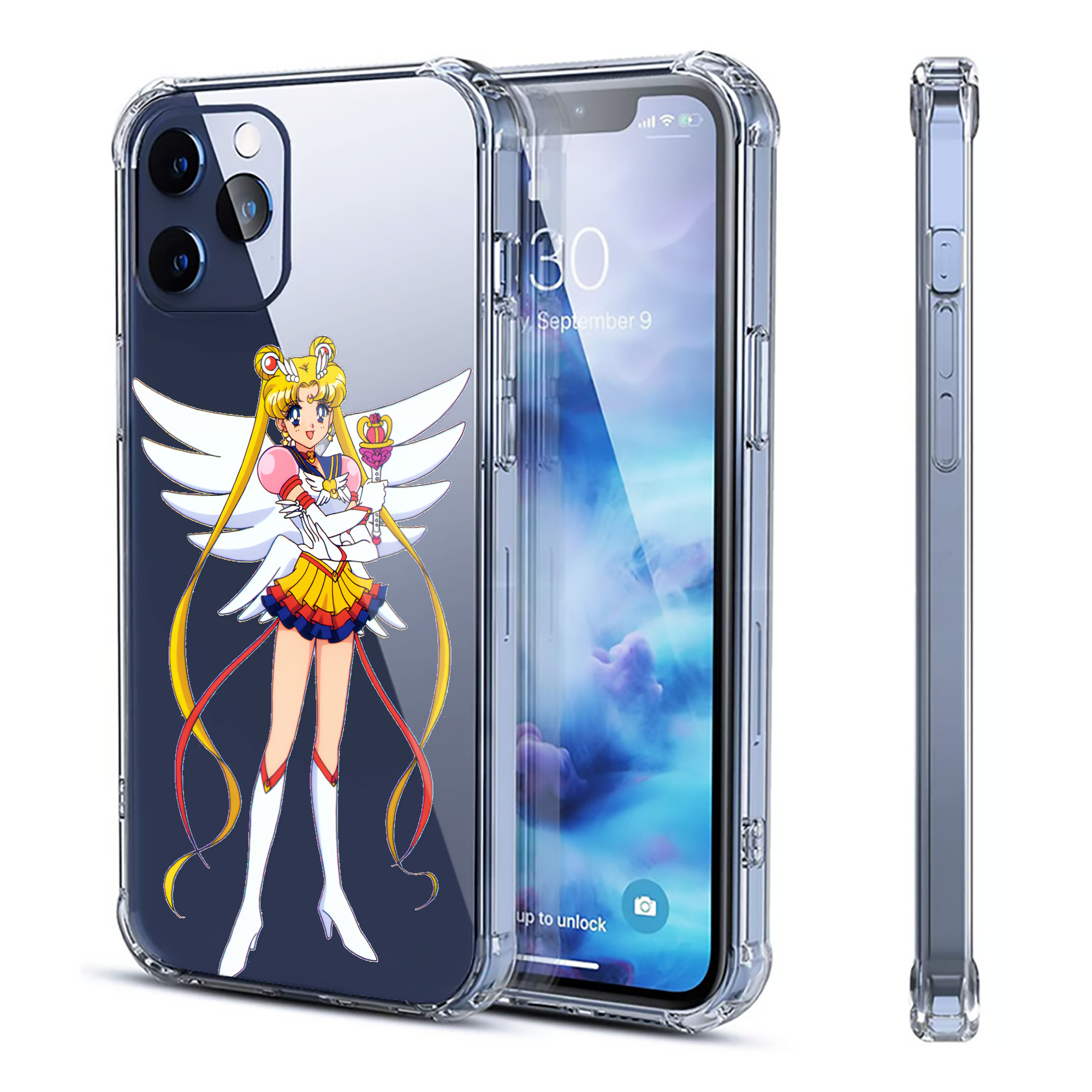 （画像用） 美少女戦士セーラームーン 月野 うさぎ つきの うさぎ Sailor Moon Tsukino Usagi 【iPhone 12シリーズ対応】透明スマホケース（クリアソフトケース）